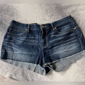 Juicy Couture dark denim cutoff shorts, size 29